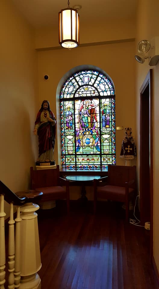 "Original Stained Glass Windows in the Leo House"